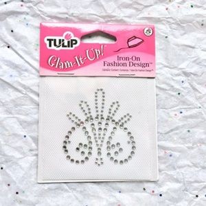 NWT Silver Rhinestone Iron-on Patch Embellishment